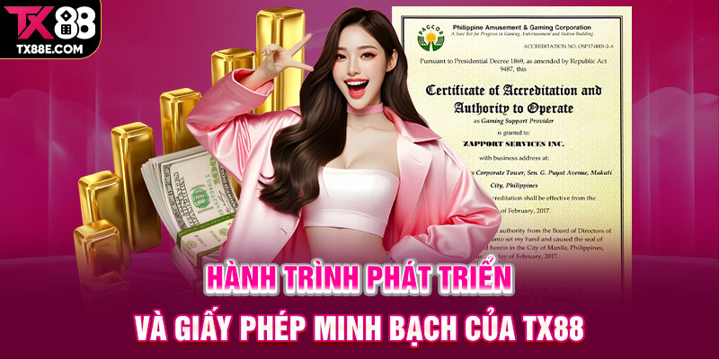 Hành trình phát triển và giấy phép minh bạch của TX88